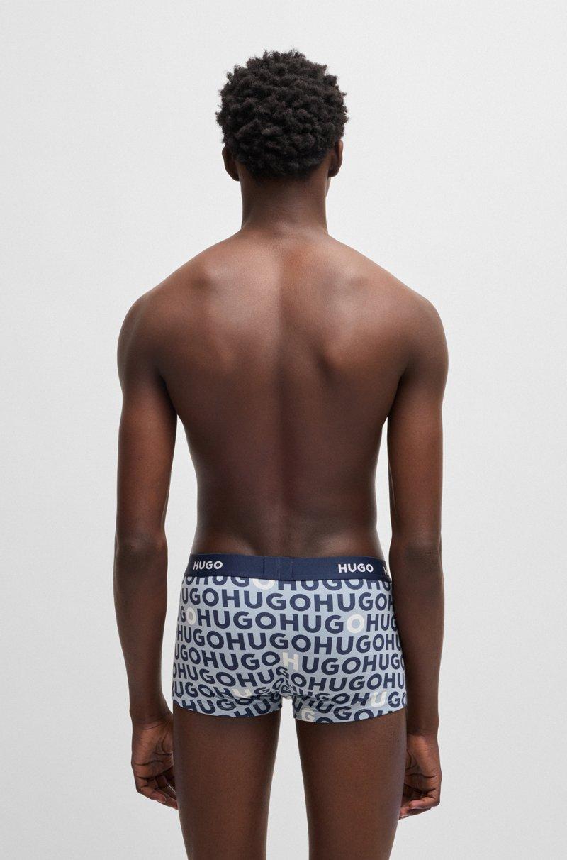 Hugo Boss Paquete De Tres Calzoncillos En Algodón Elástico Con Logos En La Cintura