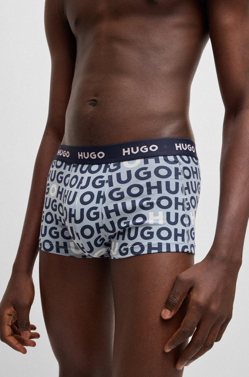 Hugo Boss Paquete De Tres Calzoncillos En Algodón Elástico Con Logos En La Cintura