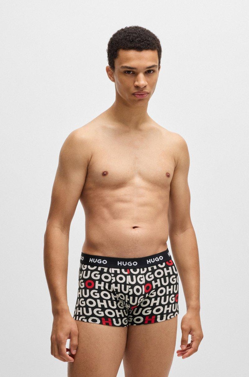Hugo Boss Paquete De Tres Calzoncillos En Algodón Elástico Con Logos En La Cintura