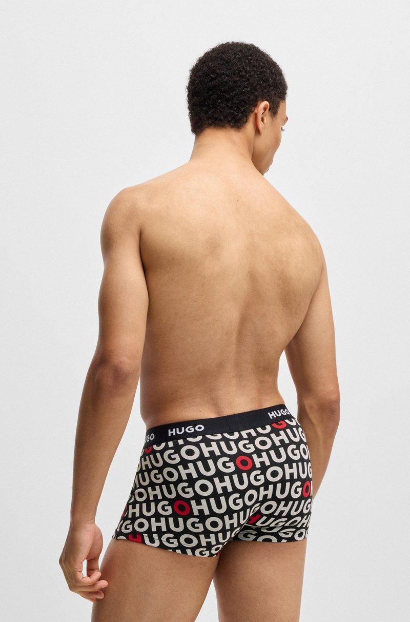 Hugo Boss Paquete De Tres Calzoncillos En Algodón Elástico Con Logos En La Cintura