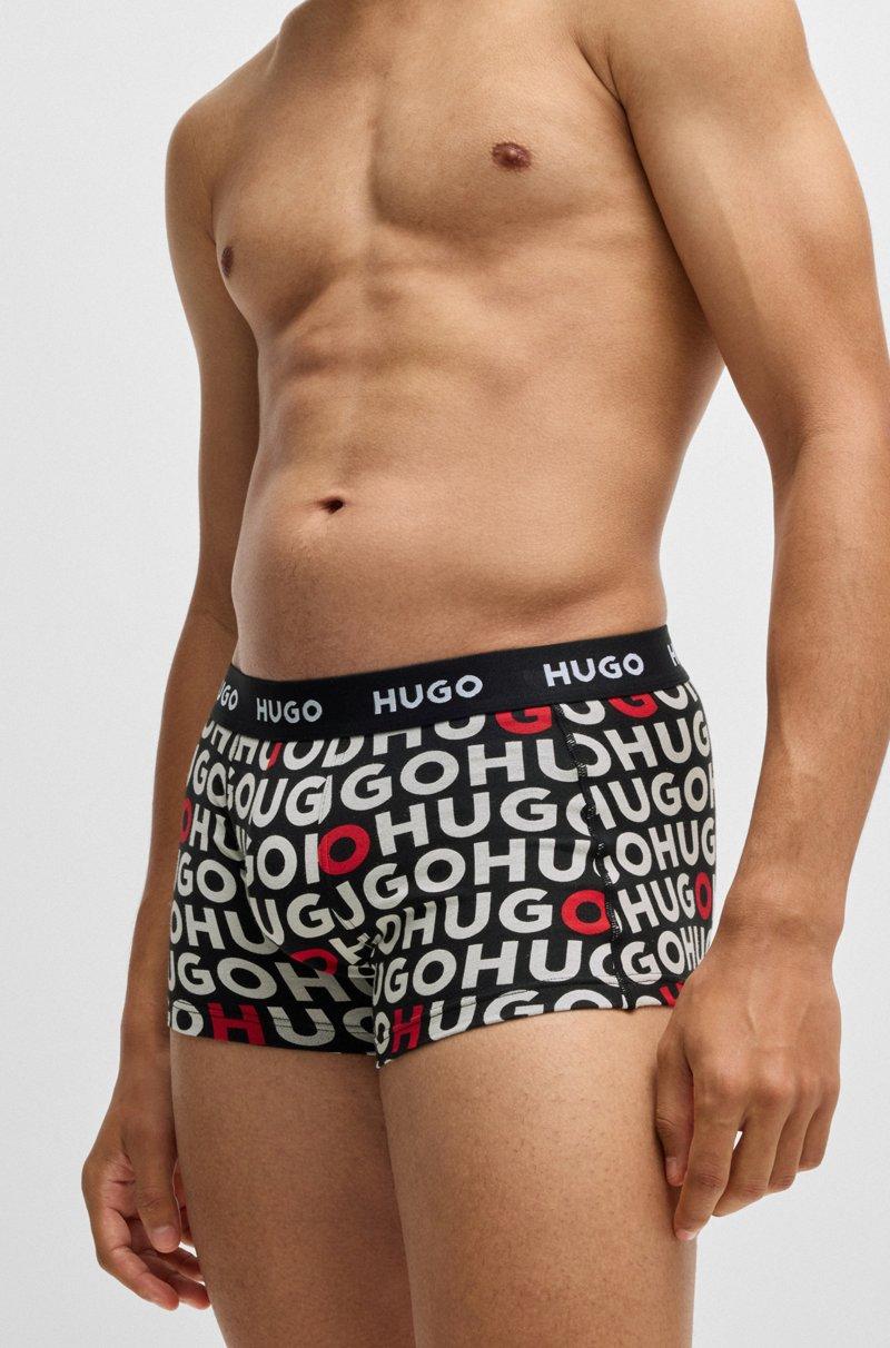 Hugo Boss Paquete De Tres Calzoncillos En Algodón Elástico Con Logos En La Cintura