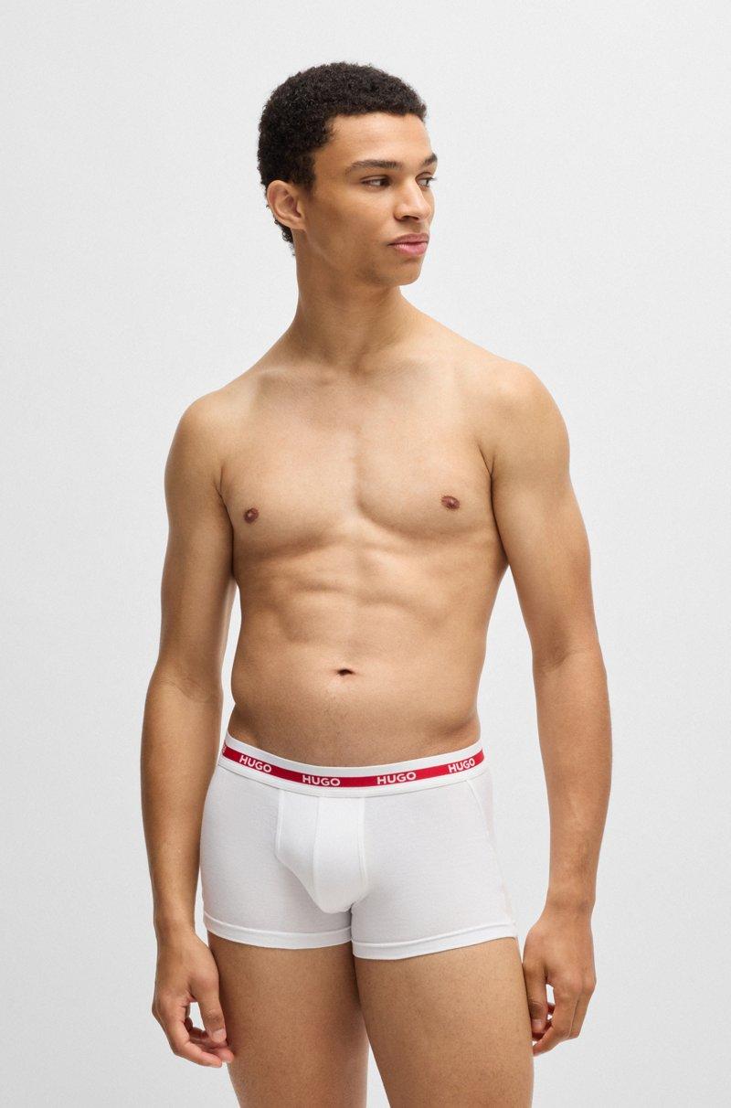 Hugo Boss Paquete De Tres Calzoncillos En Algodón Elástico Con Logo En La Cintura
