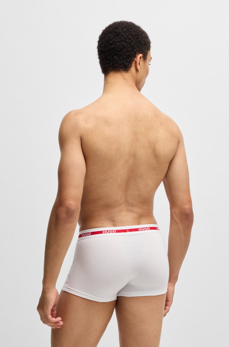 Hugo Boss Paquete De Tres Calzoncillos En Algodón Elástico Con Logo En La Cintura
