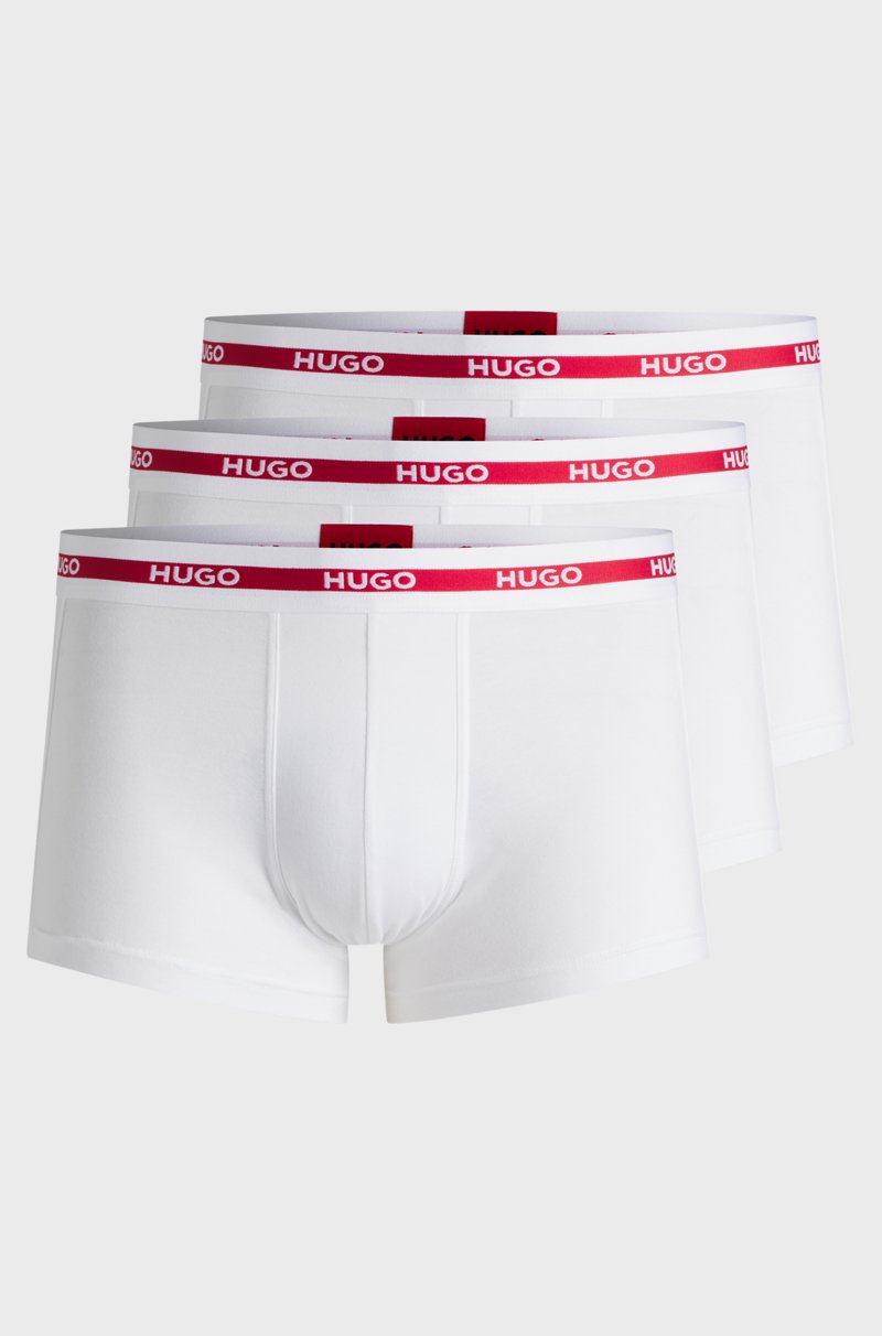Hugo Boss Paquete de tres calzoncillos en algodón elástico con logo en la cintura