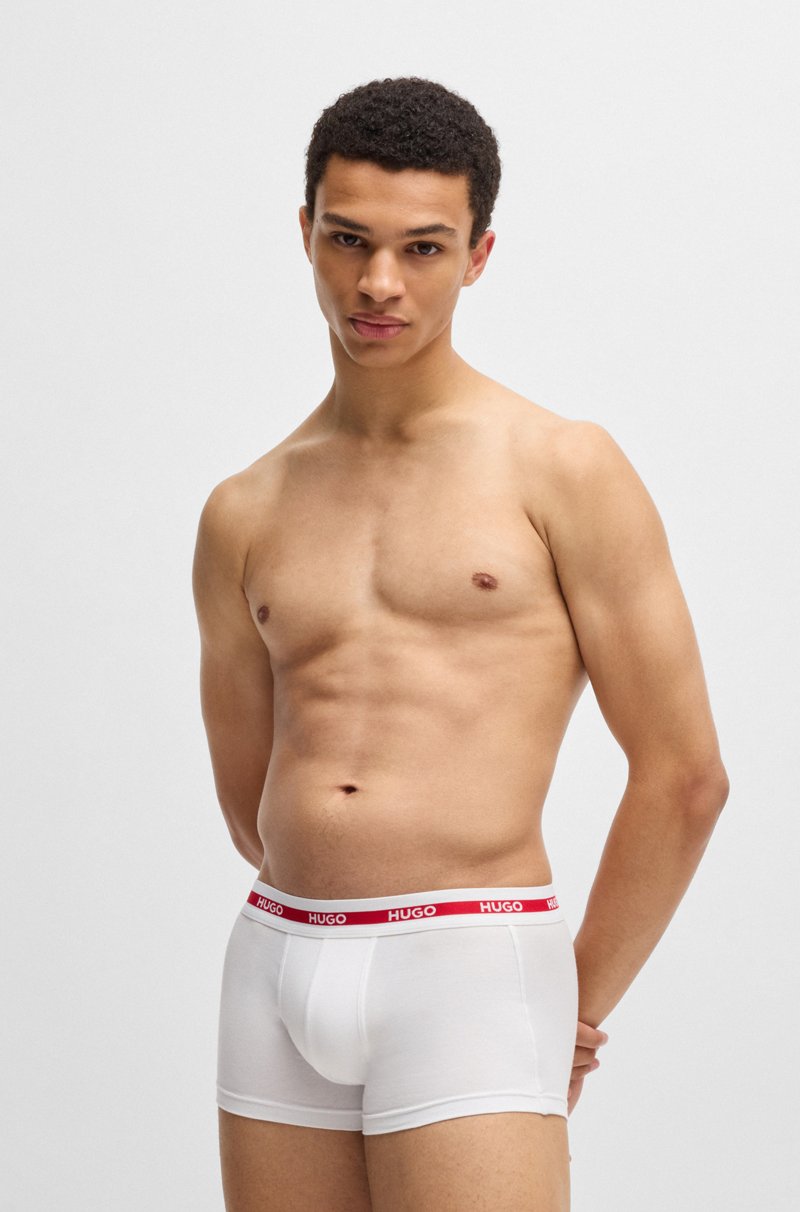 Hugo Boss Paquete De Tres Calzoncillos En Algodón Elástico Con Logo En La Cintura