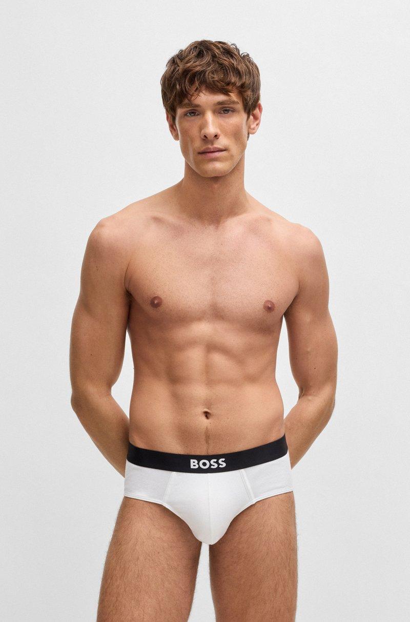 Hugo Boss Paquete De Tres Calzoncillos Slip De Algodón Elástico Con Logo En La Cintura