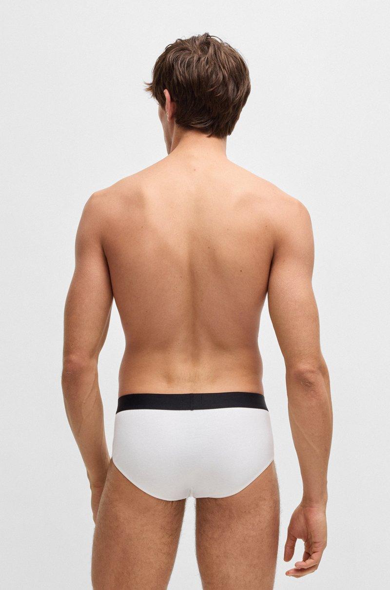 Hugo Boss Paquete De Tres Calzoncillos Slip De Algodón Elástico Con Logo En La Cintura