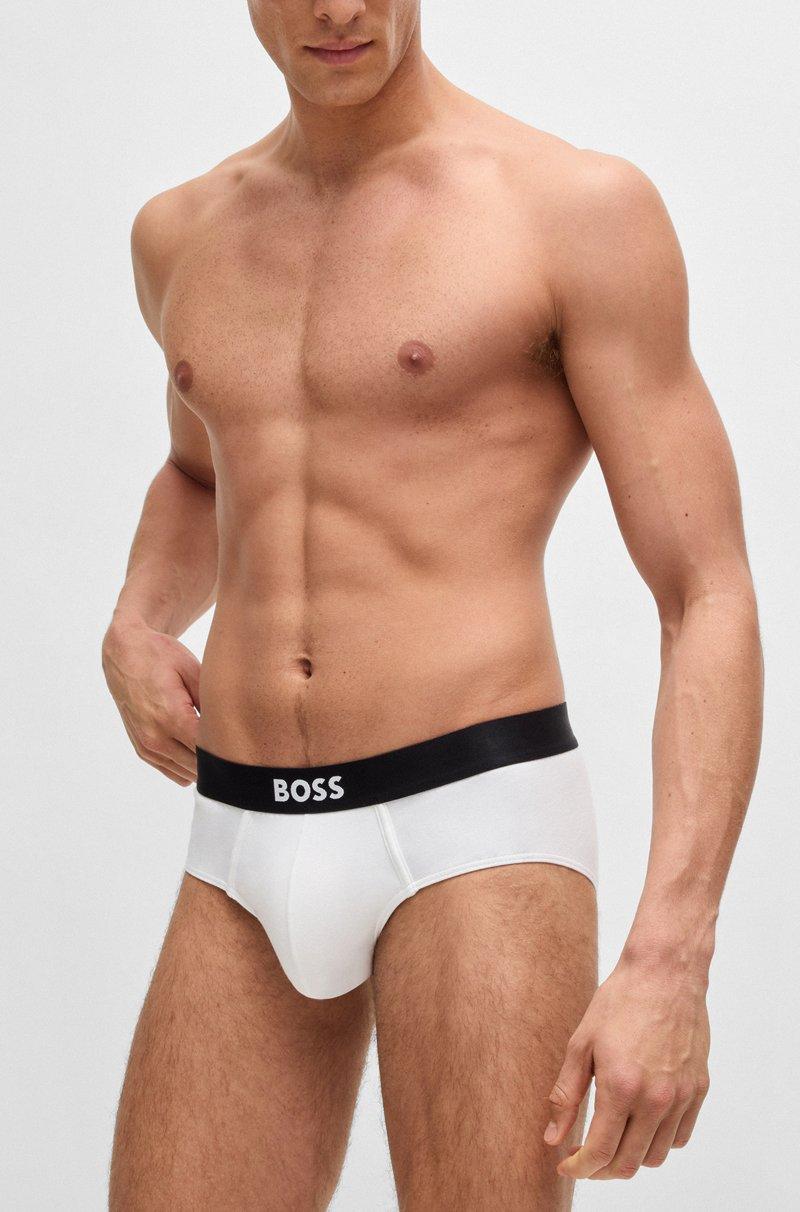 Hugo Boss Paquete De Tres Calzoncillos Slip De Algodón Elástico Con Logo En La Cintura
