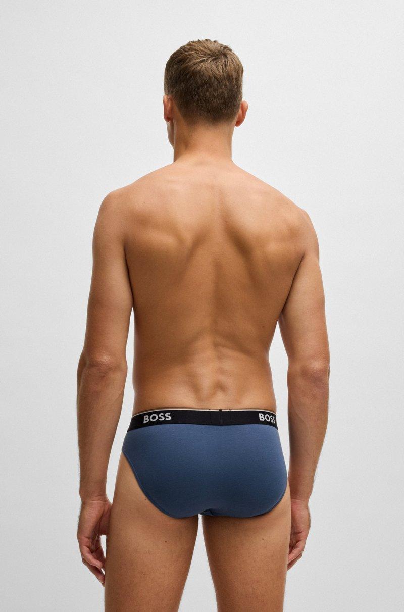 Hugo Boss Paquete De Tres Calzoncillos Slip De Algodón Elástico Con Logos En La Cintura