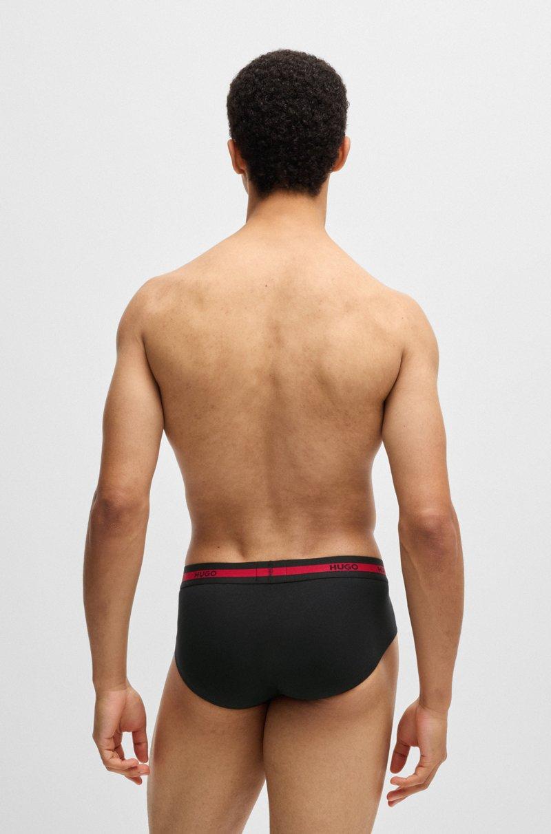 Hugo Boss Paquete De Tres Calzoncillos Slip De Algodón Elástico Con Logos En La Cintura