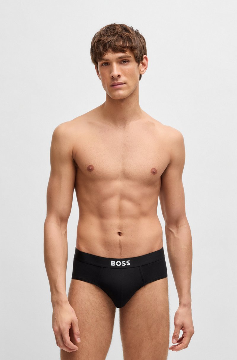 Hugo Boss Paquete De Tres Calzoncillos Slip De Algodón Elástico Con Logo En La Cintura