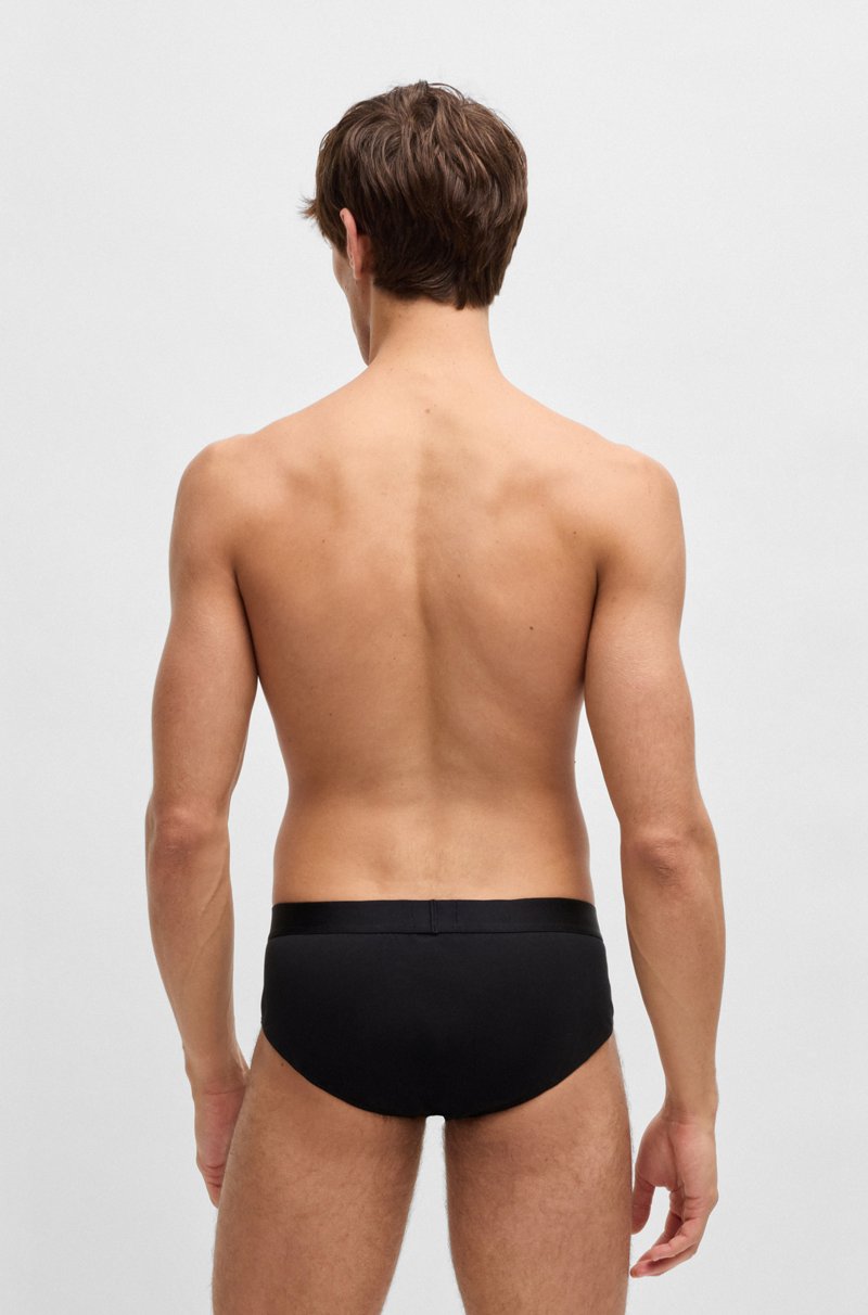 Hugo Boss Paquete De Tres Calzoncillos Slip De Algodón Elástico Con Logo En La Cintura