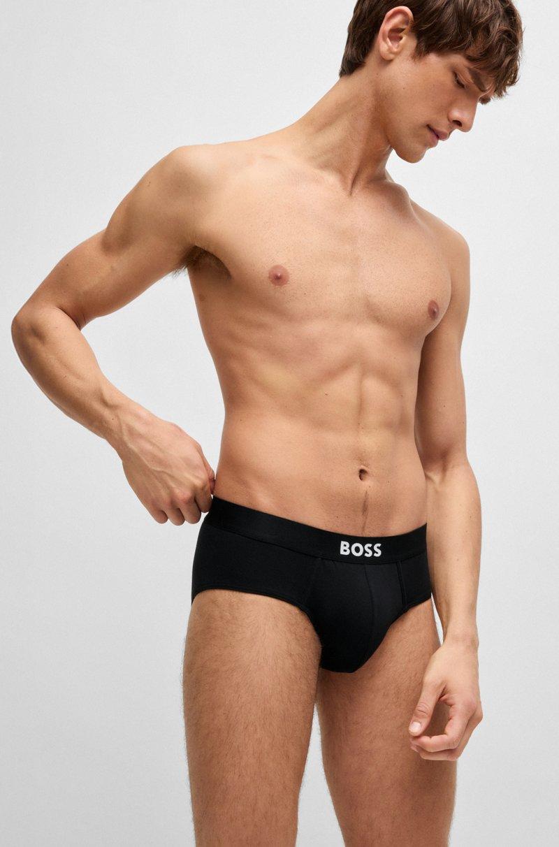 Hugo Boss Paquete De Tres Calzoncillos Slip De Algodón Elástico Con Logo En La Cintura