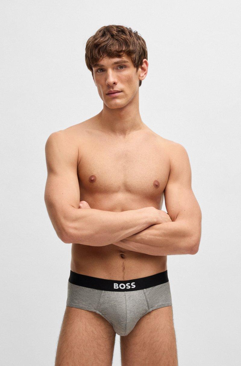 Hugo Boss Paquete De Tres Calzoncillos Slip De Algodón Elástico Con Logo En La Cintura