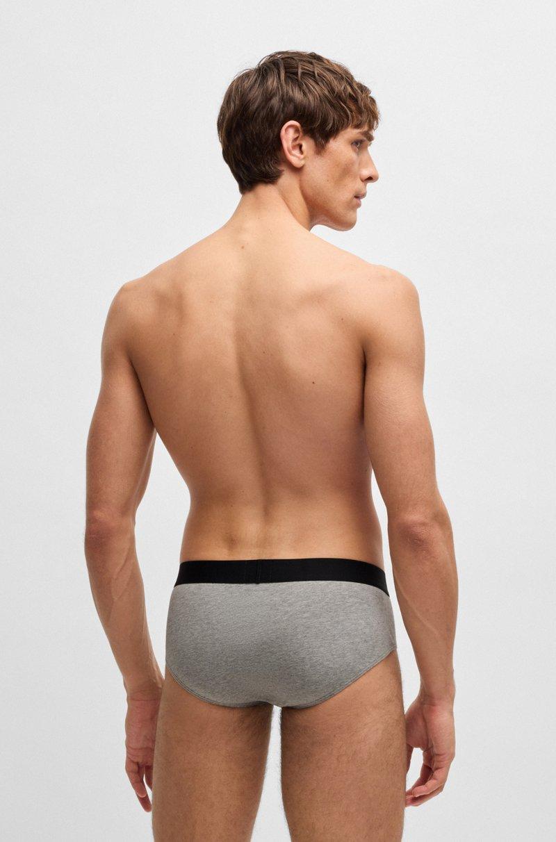 Hugo Boss Paquete De Tres Calzoncillos Slip De Algodón Elástico Con Logo En La Cintura