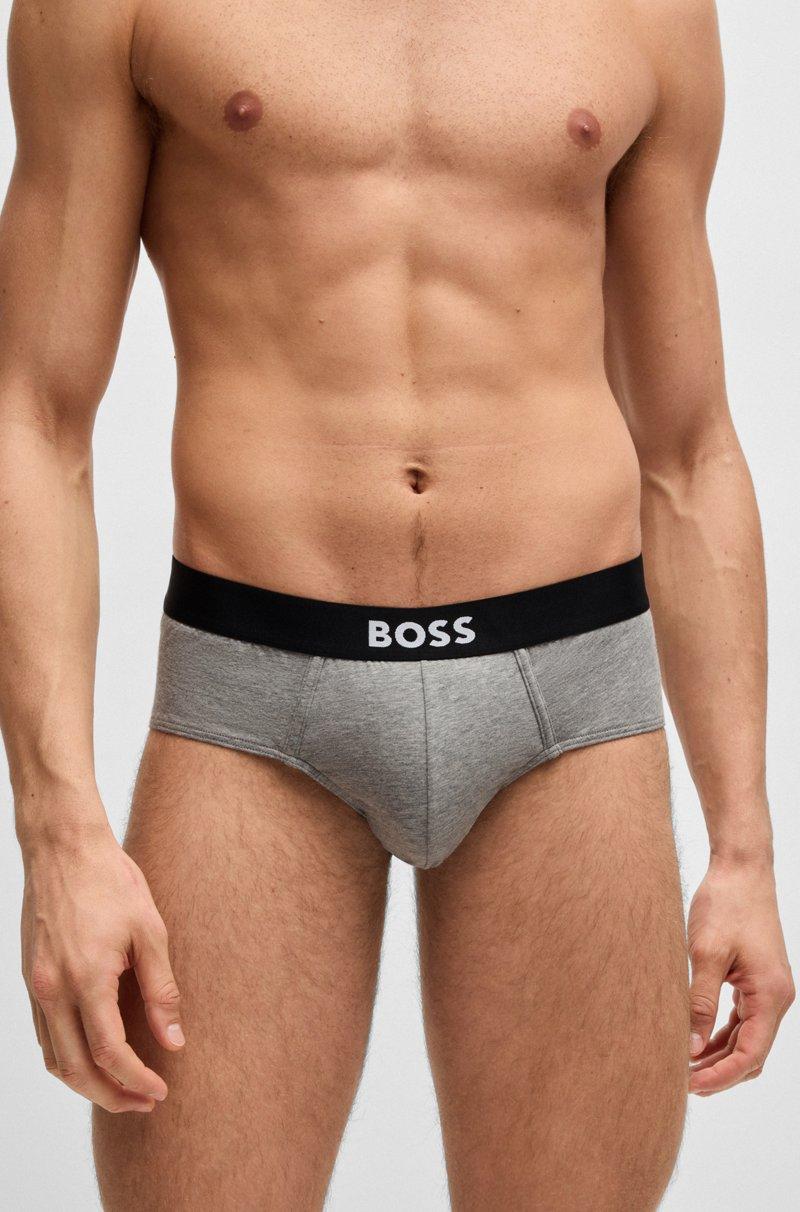 Hugo Boss Paquete De Tres Calzoncillos Slip De Algodón Elástico Con Logo En La Cintura