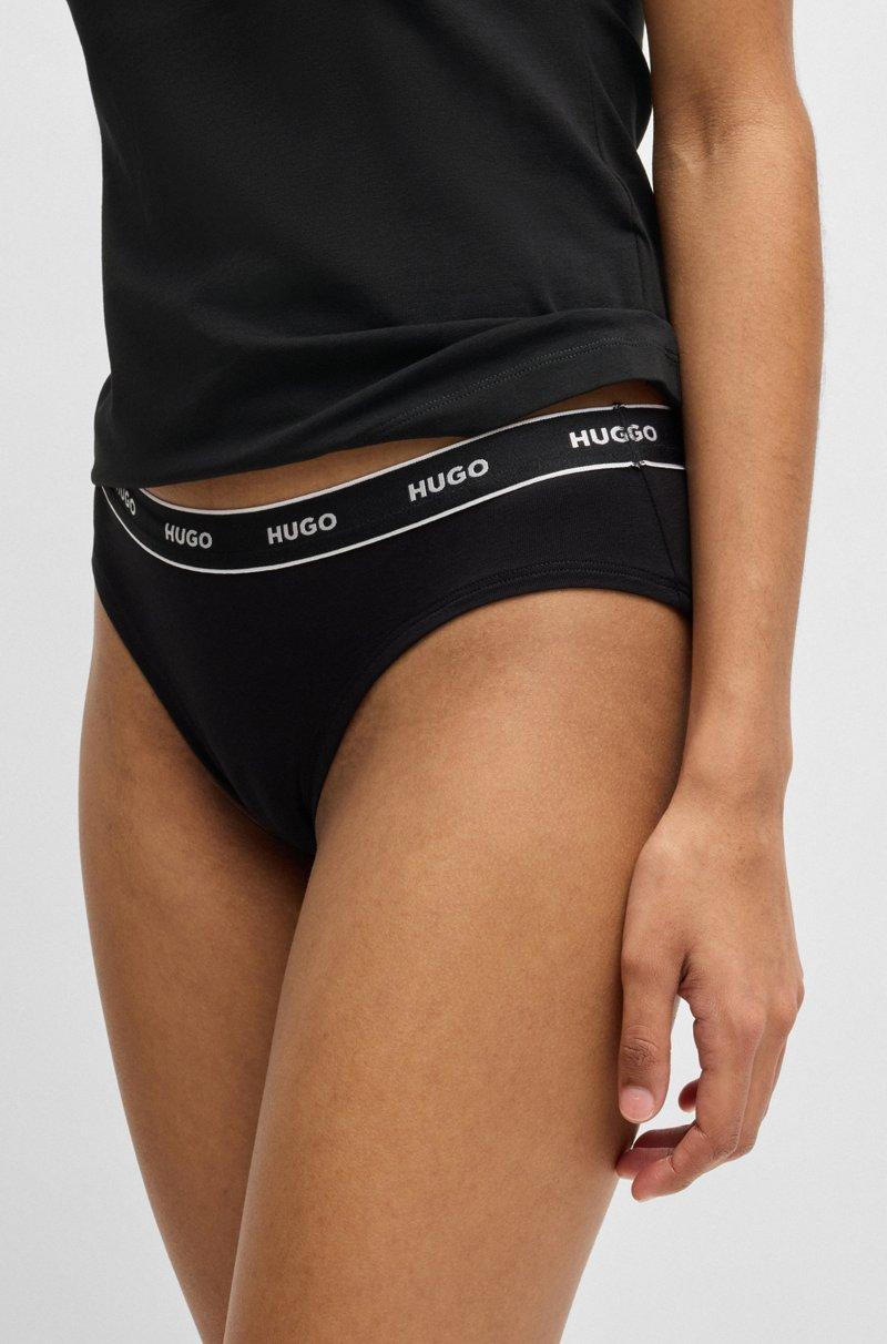 Hugo Boss Paquete De Tres Calzoncillos Slip De Algodón Elástico Con Logos En La Cintura