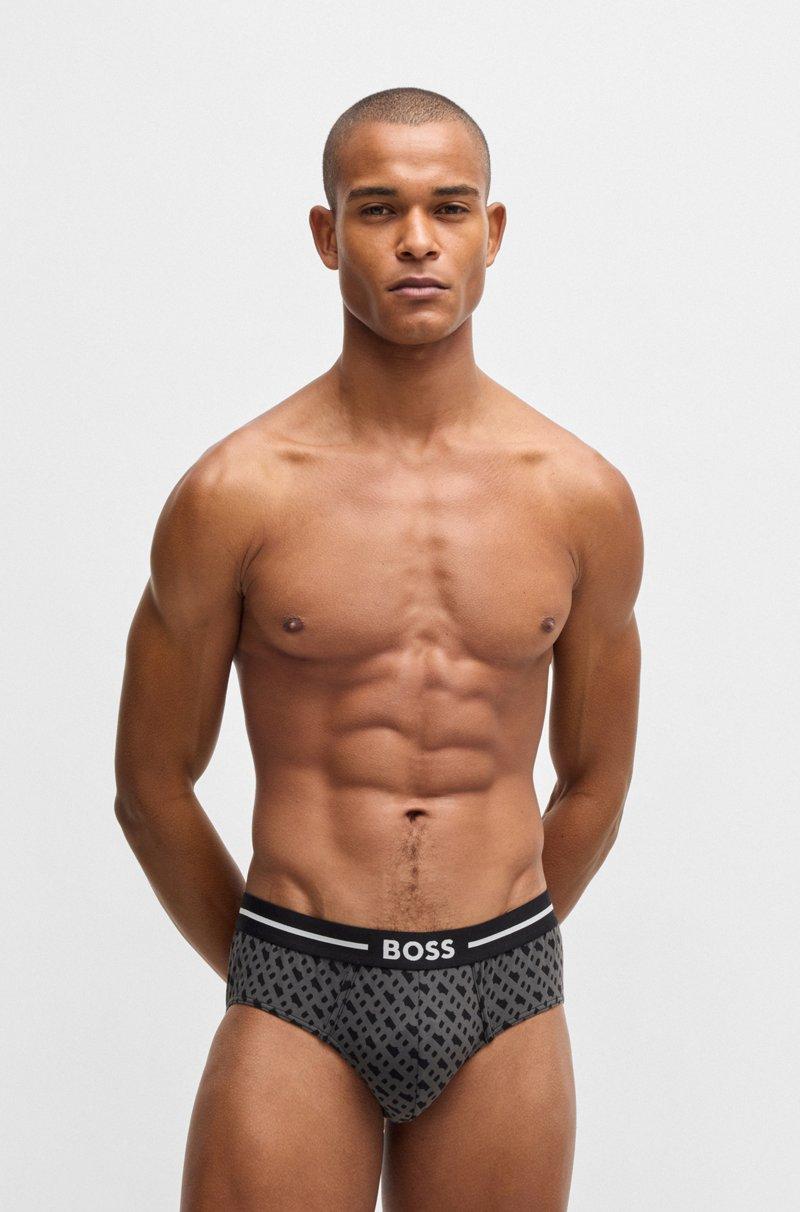 Hugo Boss Paquete De Tres Calzoncillos Slip En Algodón Elástico Con Logos