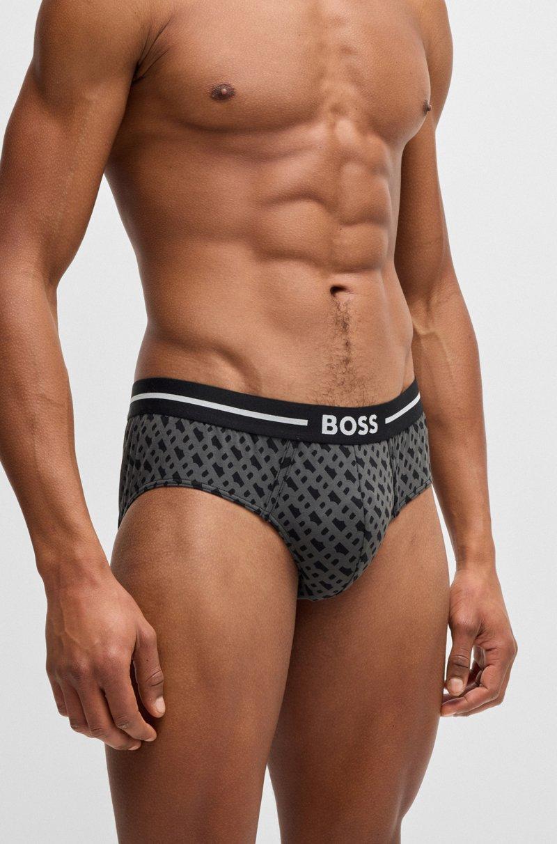 Hugo Boss Paquete De Tres Calzoncillos Slip En Algodón Elástico Con Logos
