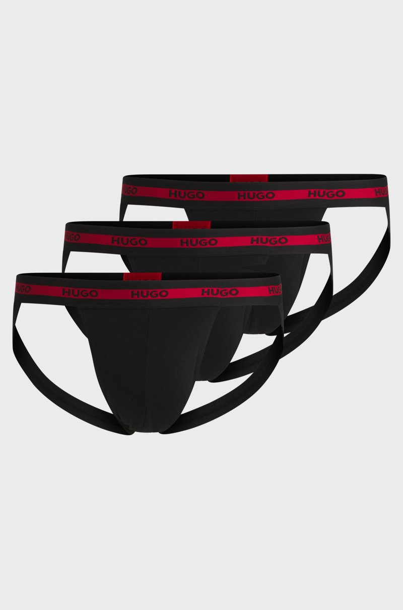 Hugo Boss Paquete de tres calzoncillos suspensorios con logos en la cintura