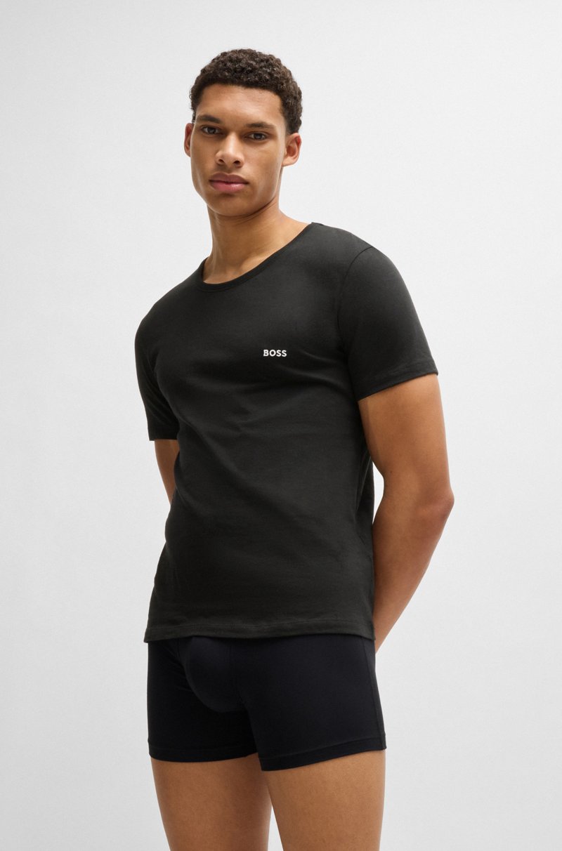 Hugo Boss Paquete De Tres Camisetas De Algodón Con Logo Bordado