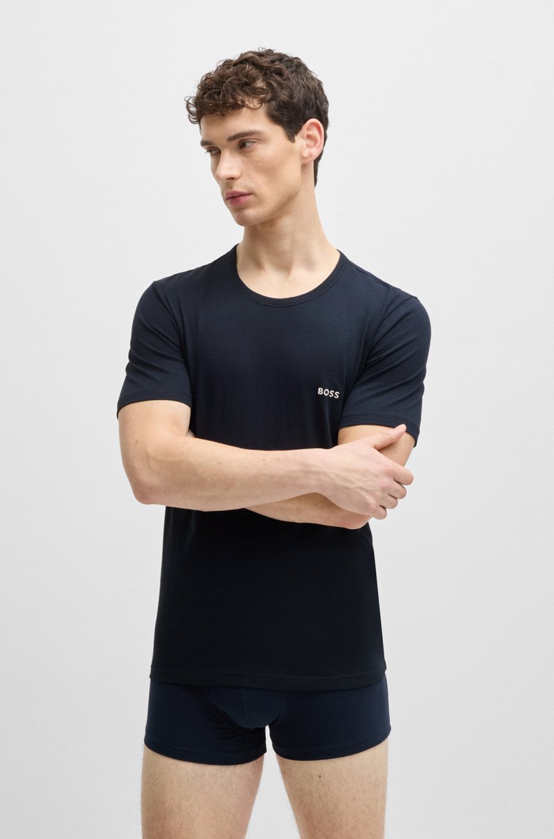 Hugo Boss Paquete De Tres Camisetas De Algodón Con Logo Bordado