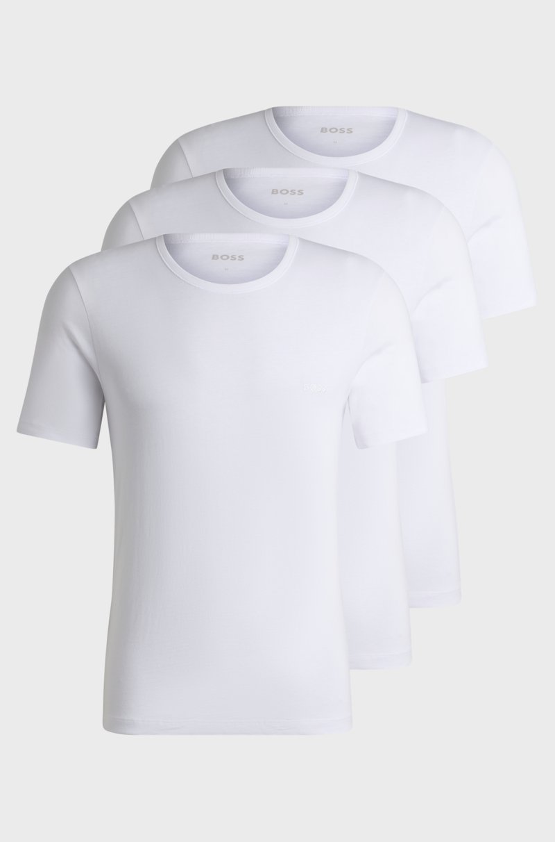 Hugo Boss Paquete de tres camisetas de algodón con logo bordado