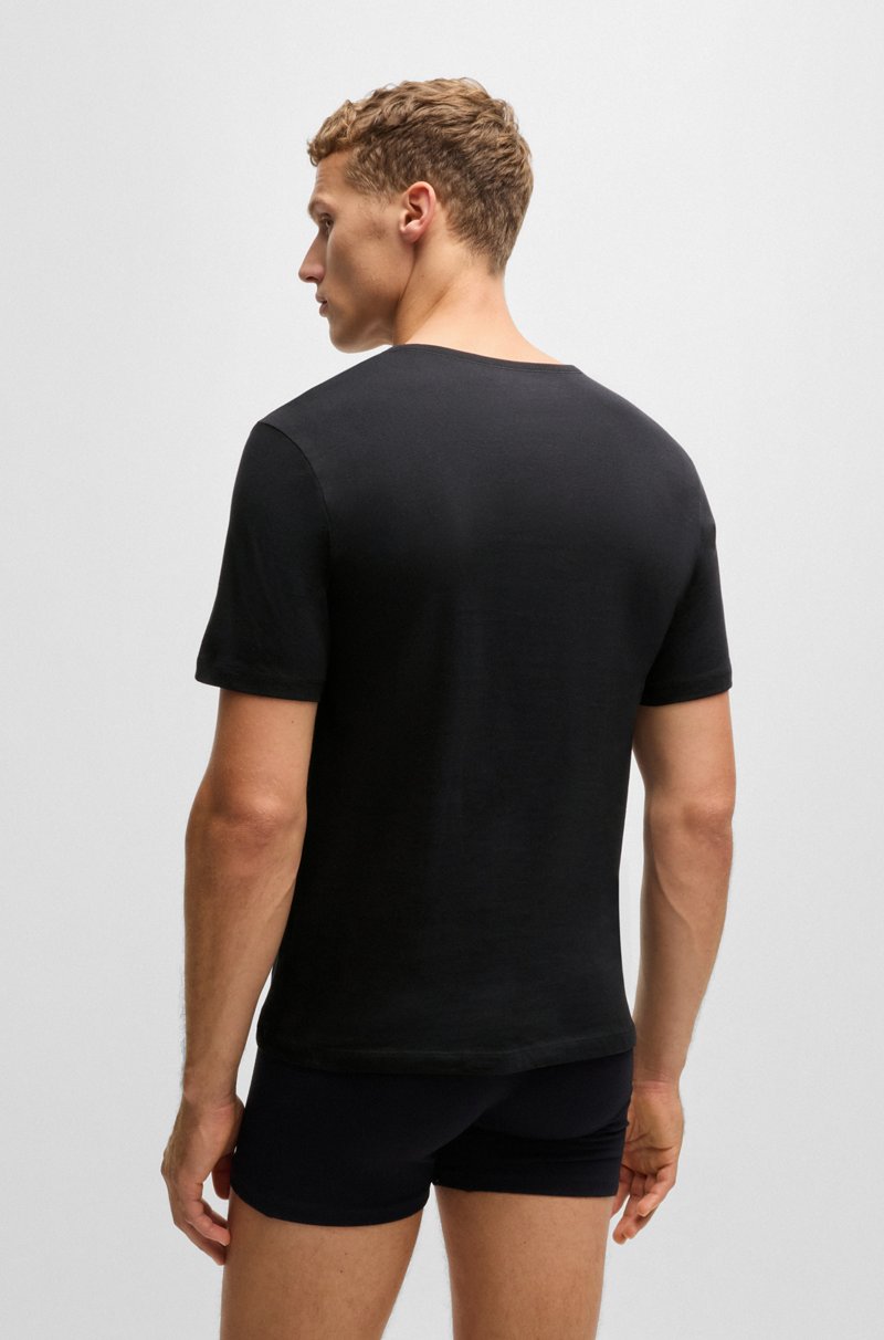 Hugo Boss Paquete De Tres Camisetas De Punto De Algodón Con Cuello En Pico