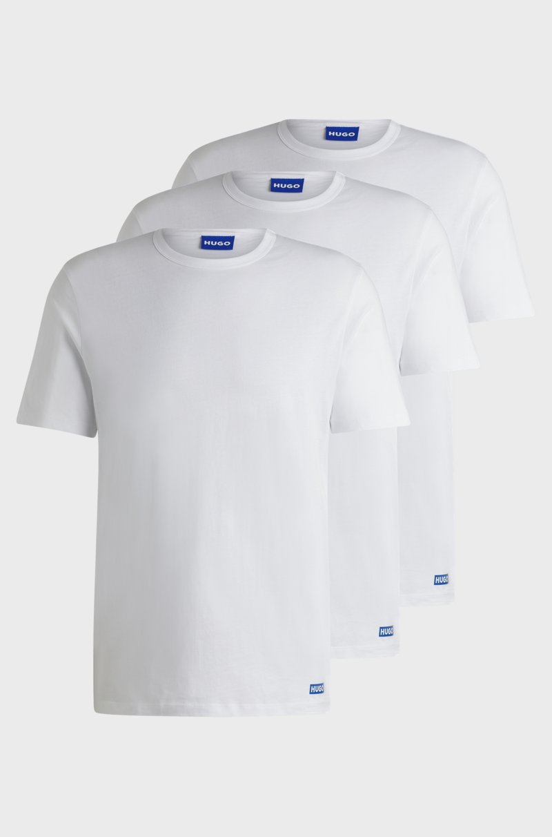 Hugo Boss Paquete de tres camisetas de punto de algodón con detalles de logo