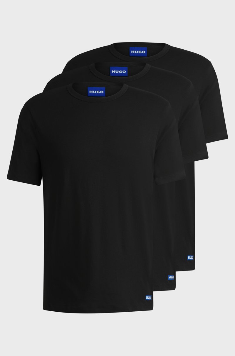 Hugo Boss Paquete de tres camisetas de punto de algodón con detalles de logo