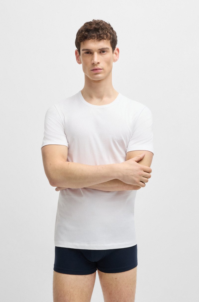 Hugo Boss Paquete De Tres Camisetas Interiores Con Logo En Punto De Algodón