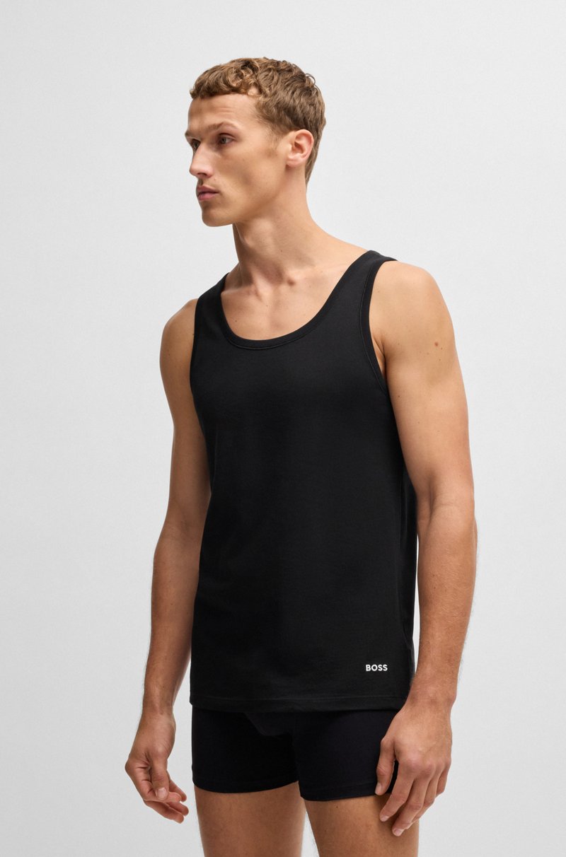 Hugo Boss Paquete De Tres Camisetas Interiores De Algodón Con Logos