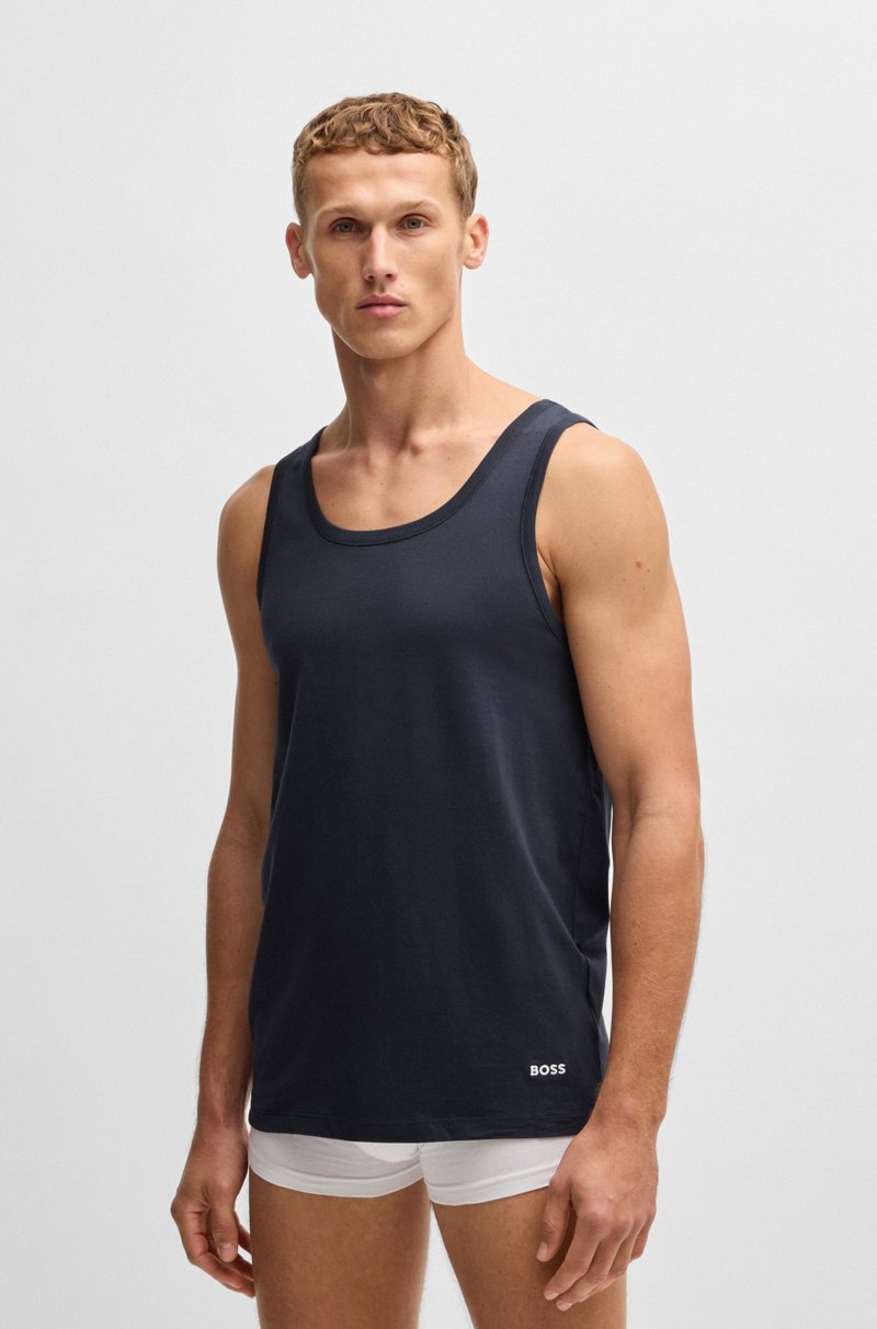 Hugo Boss Paquete De Tres Camisetas Interiores De Algodón Con Logos