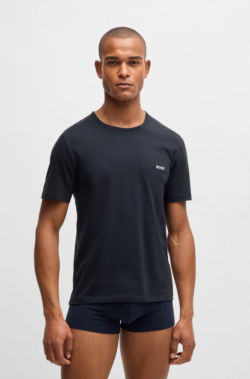 Hugo Boss Paquete De Tres Camisetas Interiores De Algodón Con Logos Bordados