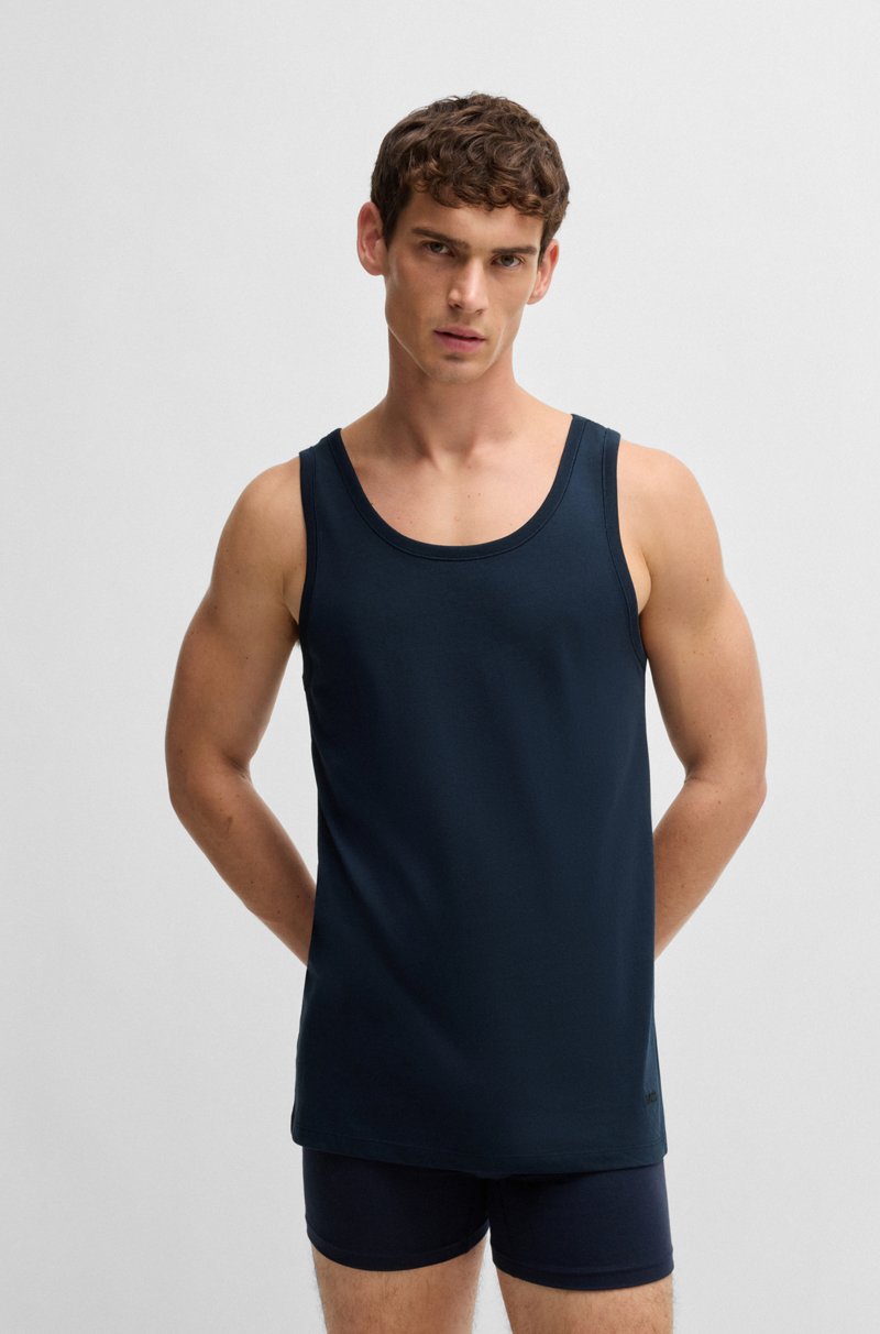 Hugo Boss Paquete De Tres Camisetas Interiores De Algodón Con Logos Bordados