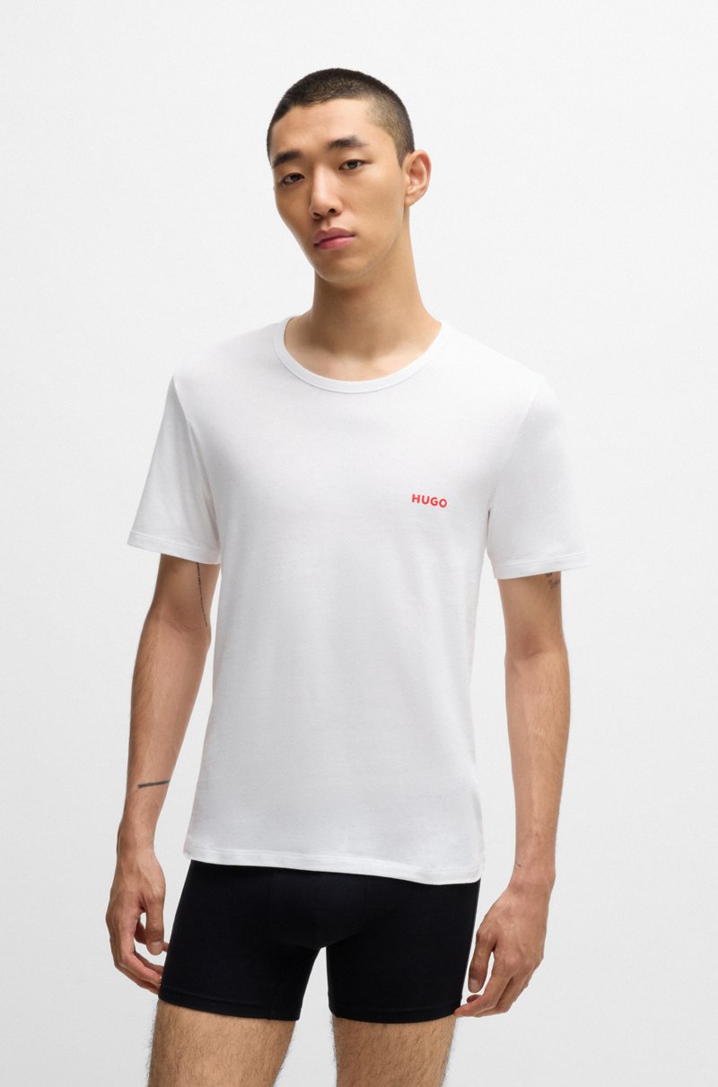 Hugo Boss Paquete De Tres Camisetas Interiores De Algodón Con Logo Estampado