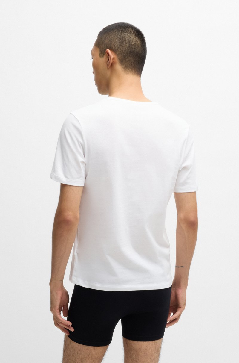 Hugo Boss Paquete De Tres Camisetas Interiores De Algodón Con Logo Estampado