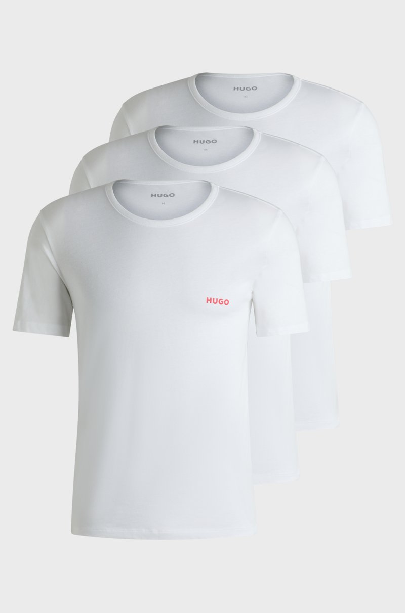 Hugo Boss Paquete de tres camisetas interiores de algodón con logo estampado
