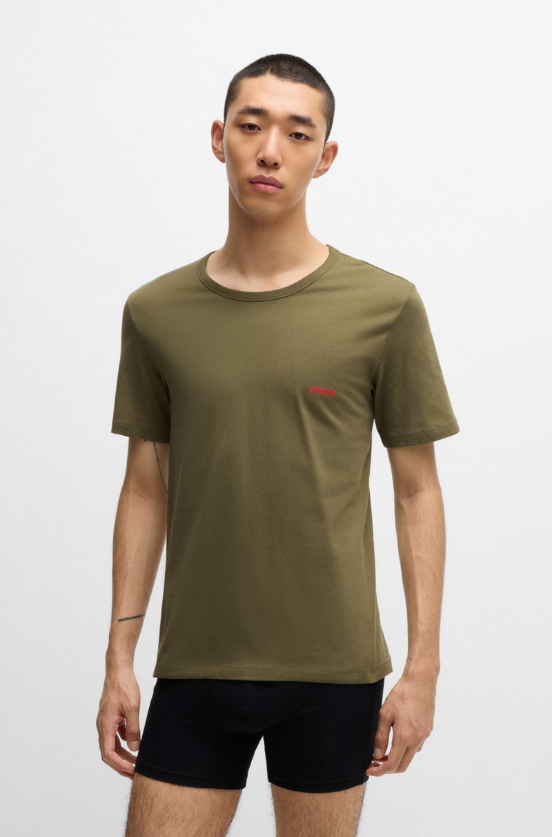 Hugo Boss Paquete De Tres Camisetas Interiores De Algodón Con Logo Estampado