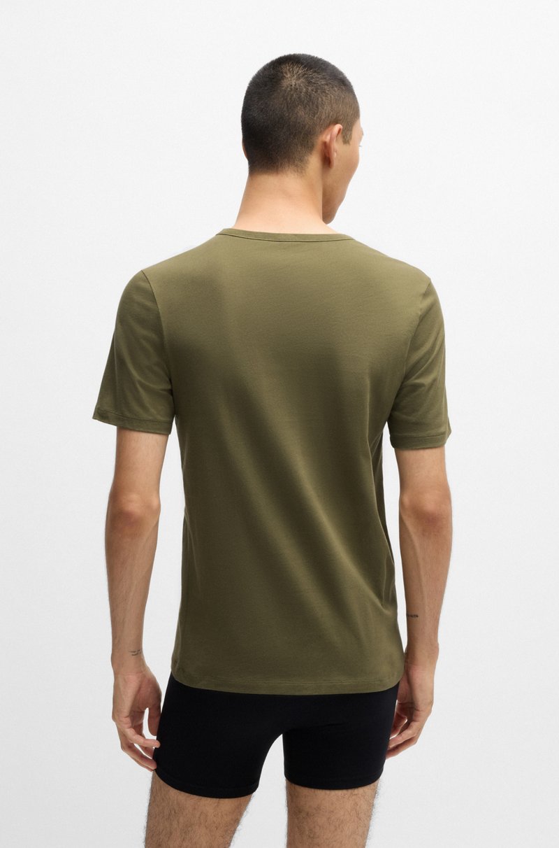 Hugo Boss Paquete De Tres Camisetas Interiores De Algodón Con Logo Estampado