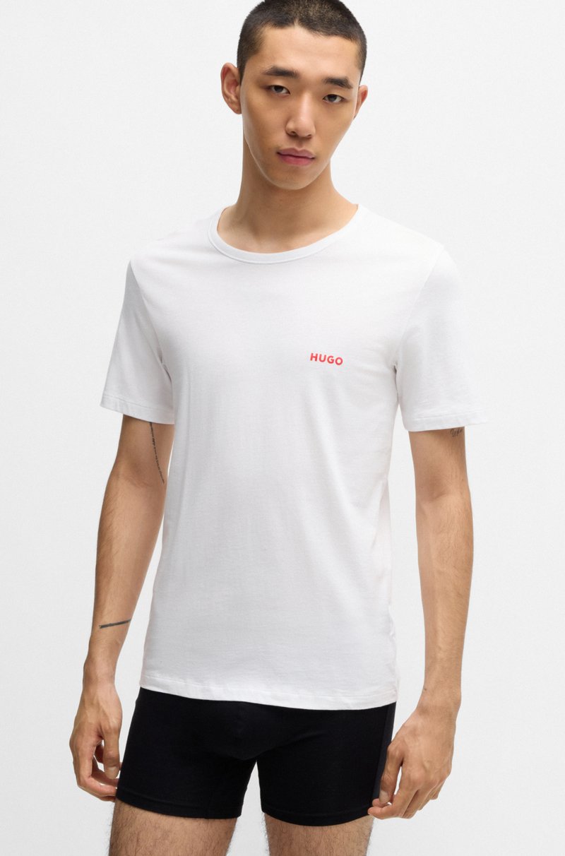 Hugo Boss Paquete De Tres Camisetas Interiores De Algodón Con Logo Estampado
