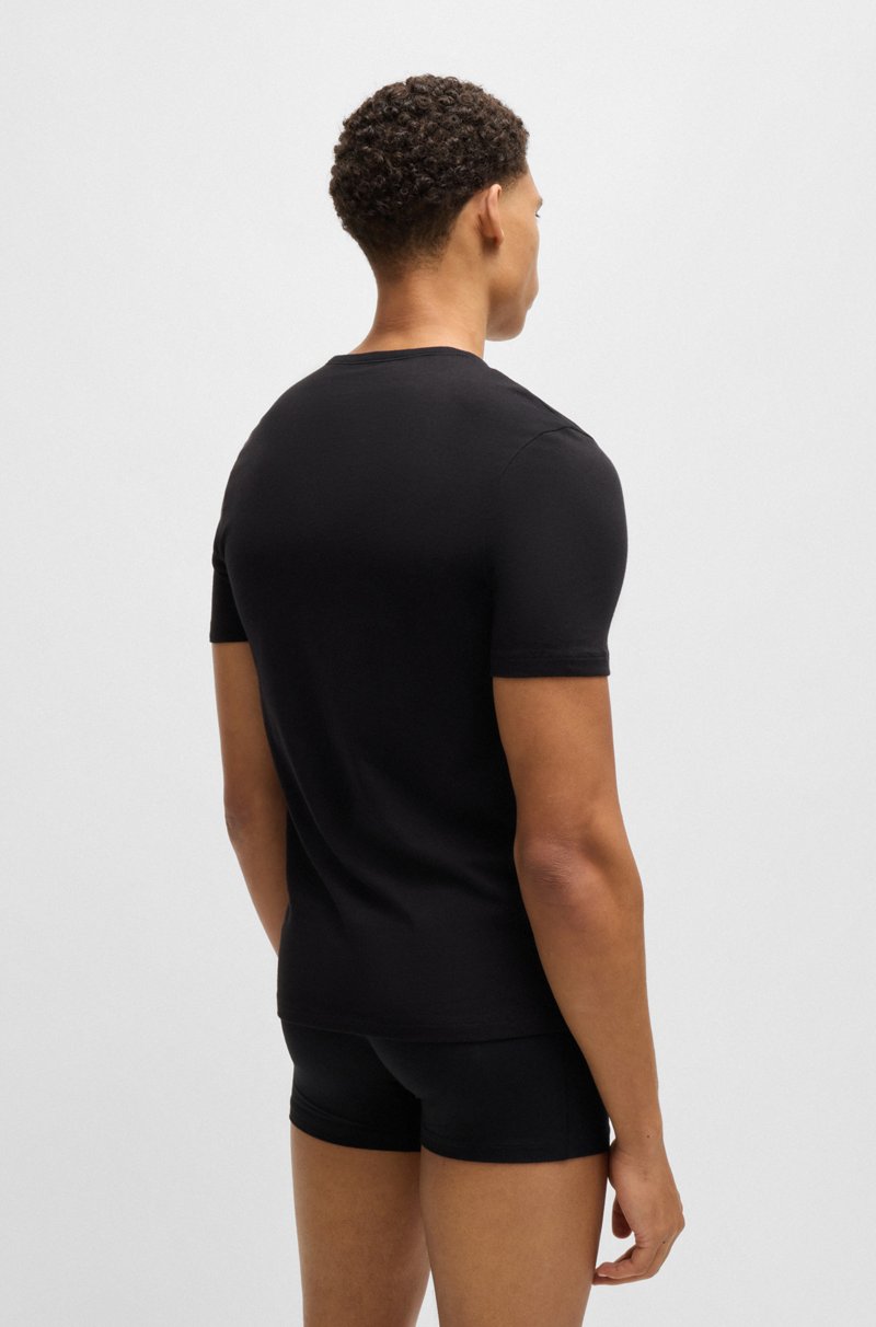Hugo Boss Paquete De Tres Camisetas Interiores De Algodón Con Logos Bordados
