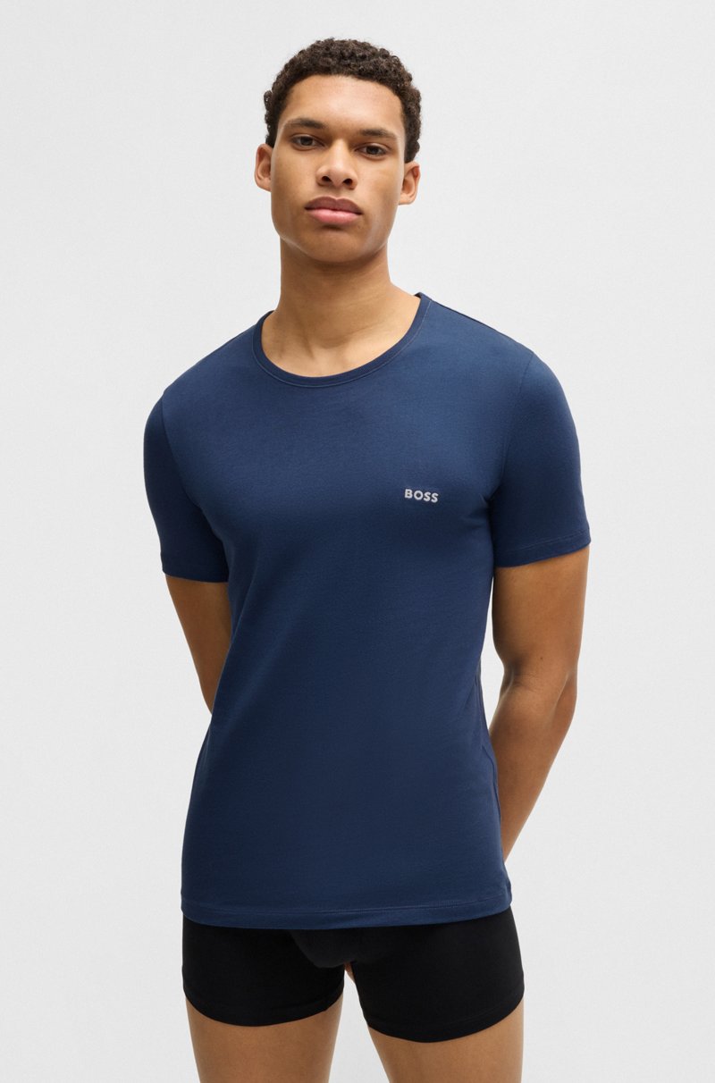 Hugo Boss Paquete De Tres Camisetas Interiores De Algodón Con Logos Bordados