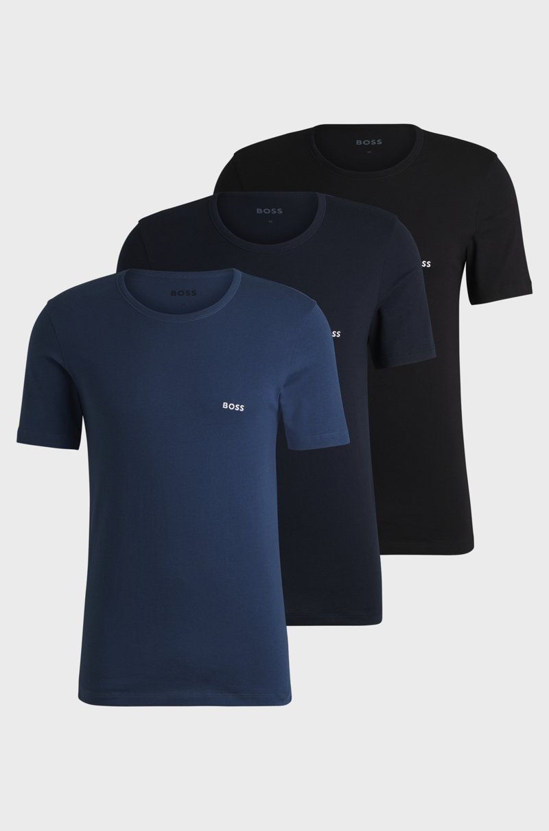 Hugo Boss Paquete de tres camisetas interiores de algodón con logos bordados