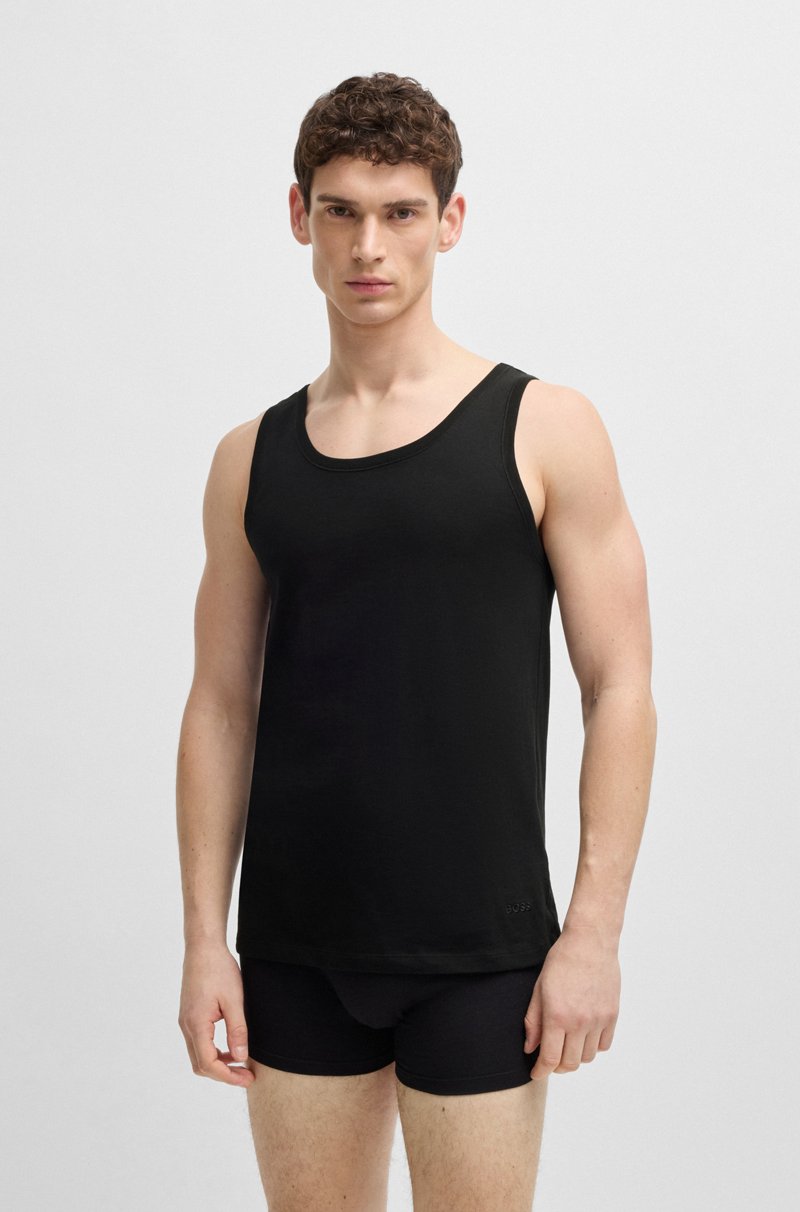 Hugo Boss Paquete De Tres Camisetas Interiores De Algodón Con Logos Bordados