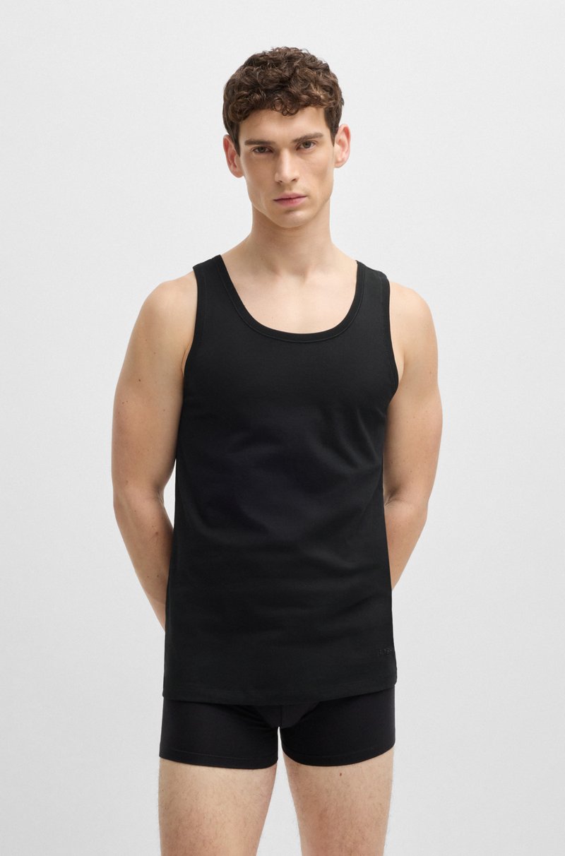 Hugo Boss Paquete De Tres Camisetas Interiores De Algodón Con Logos Bordados