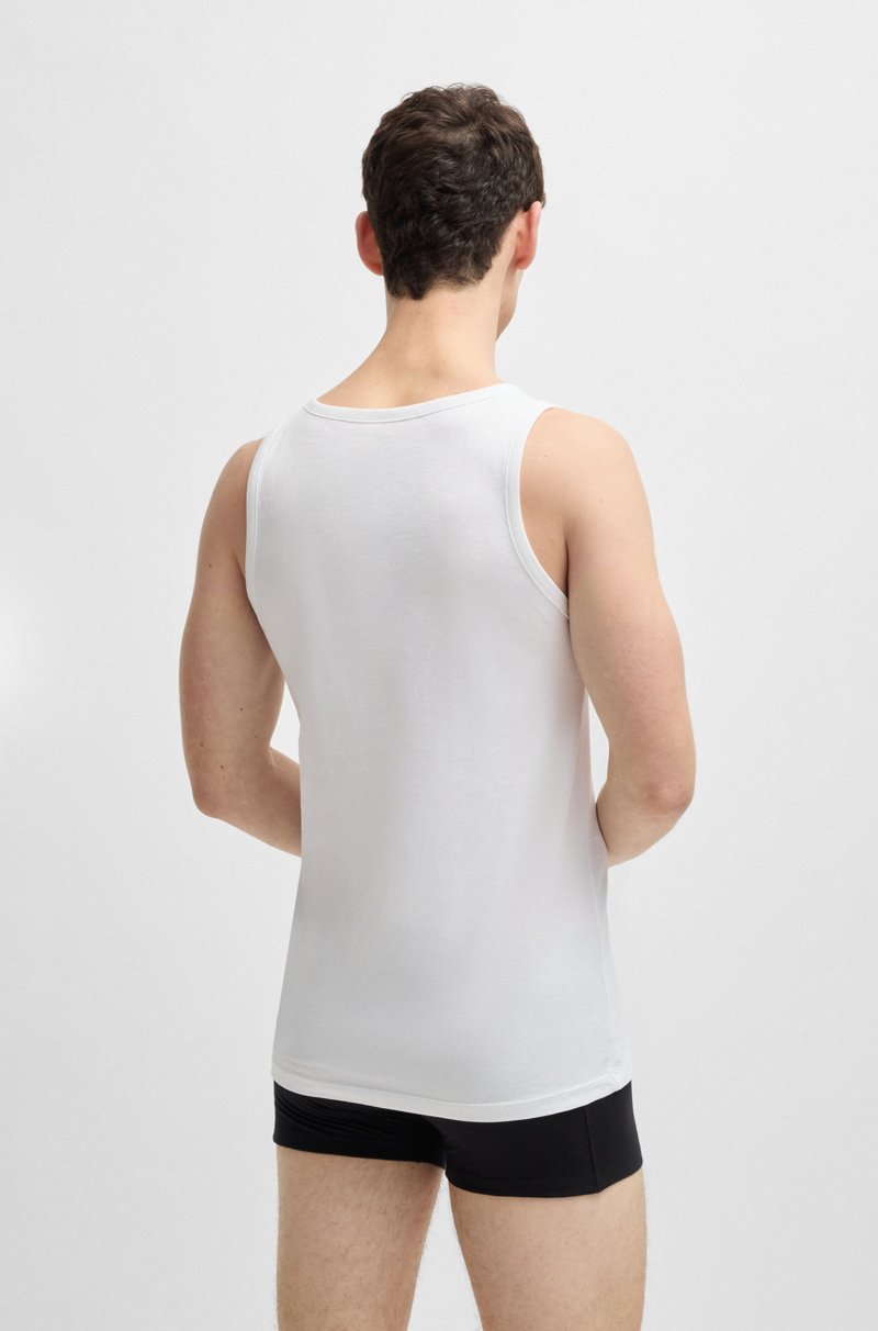 Hugo Boss Paquete De Tres Camisetas Interiores De Algodón Con Logos Bordados