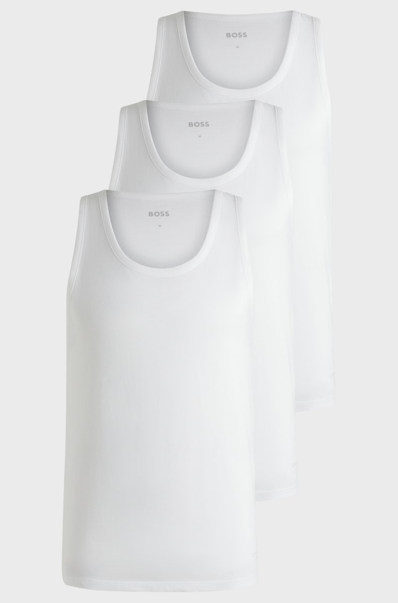 Hugo Boss Paquete de tres camisetas interiores de algodón con logos bordados