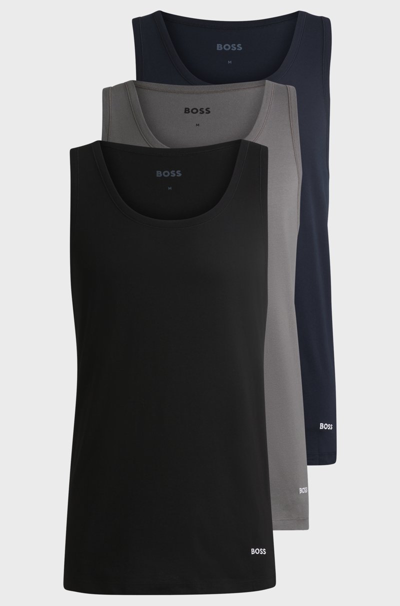 Hugo Boss Paquete de tres camisetas interiores de algodón con logos