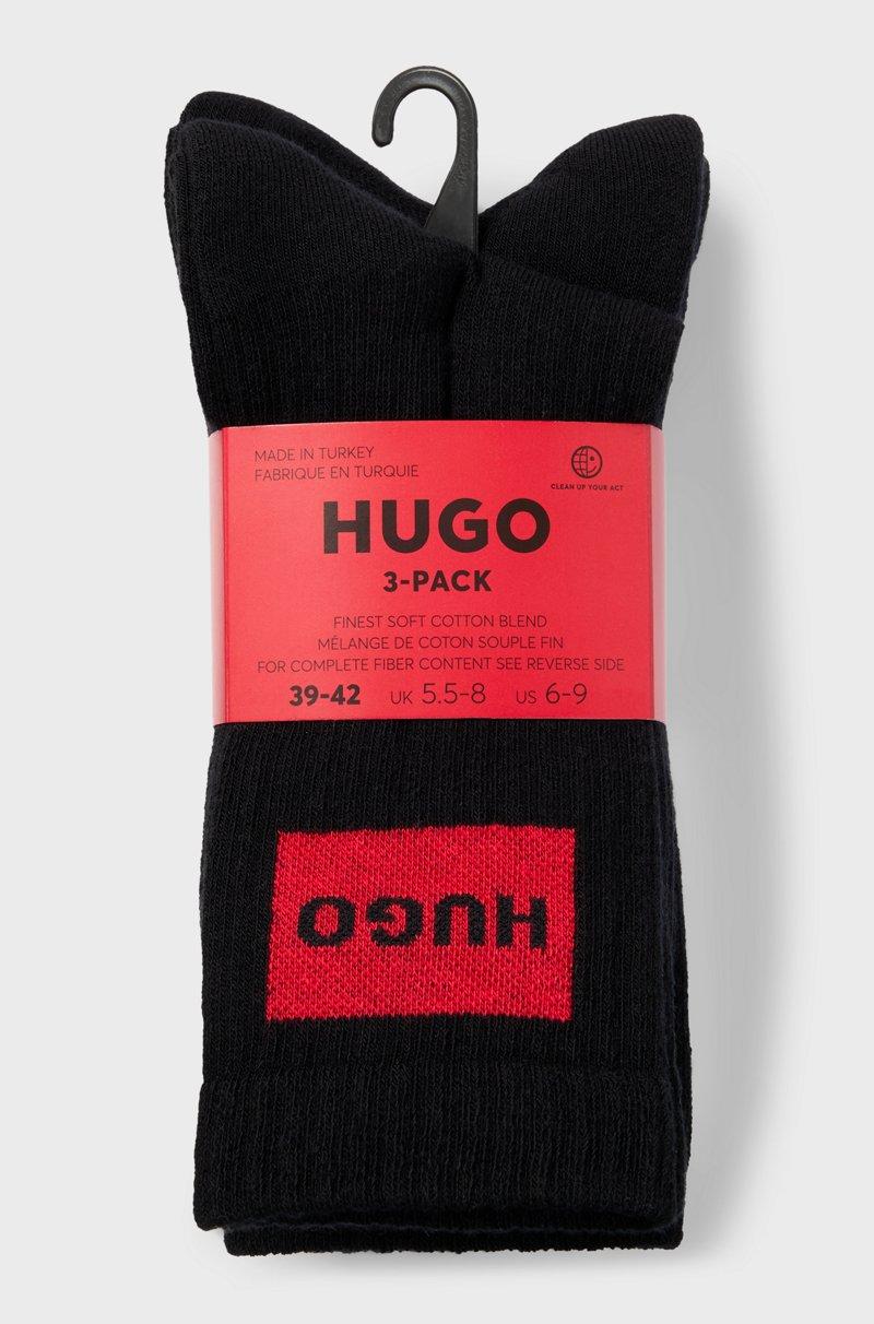 Hugo Boss Paquete De Tres Pares De Calcetines Cortos Con Etiquetas Con Logo Rojas